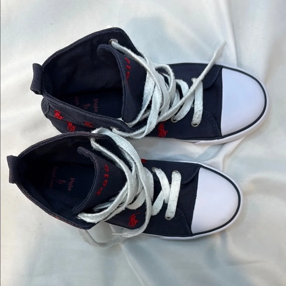 Polo Ralph Lauren Kids' size 3, Navy High-Top Sneakers, pre-owned, ***READ!*** - Picture 12 of 16